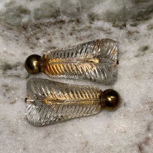 Lucien Lelong JABOT Perfume Bottle and dress clips